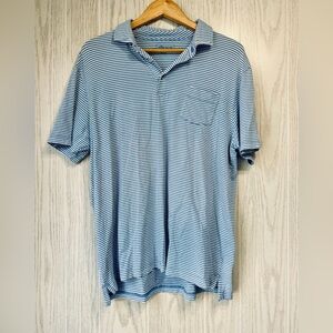 Peter Millar Striped Performance Golf Polo Size L EUC Embroidered Sleeve Logo